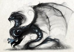 dailydragons:  Smoke dragon by Camilla Ceccatelli (website | DeviantArt)