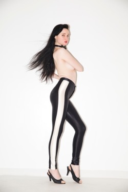 americanapparel:  Dana in the Two Tone Disco Pant by American