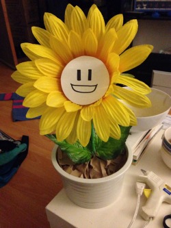 My Flowey is done!! And my sweatshirt is drying in the background