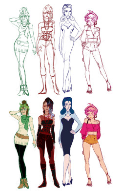 viktopia:  some light bubblegum crisis redesign doodles. such