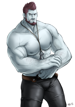 ppyong-art:  [NSFW] Commission work :3  Roegadyn in FF14  