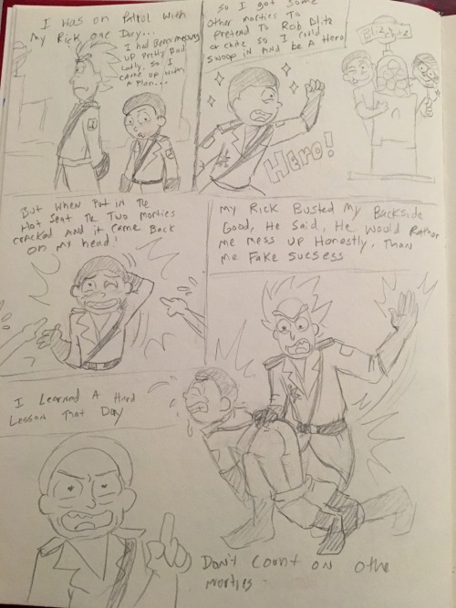 isadoraarkham:More of my own personal comic sketch of a rick and Morty adventure that is spanking themed