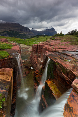 visitheworld: Triple Falls just before the storm, Glacier National