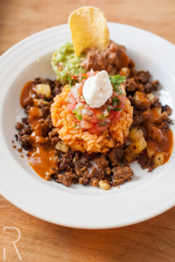 veggiefocus:  Mexican Rice with Fresh Guacamole, Pico De Gallo