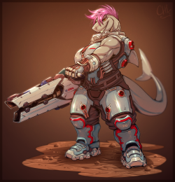 neodokuro:  Commission- Talash on FA Costume- Zarya from Overwatch