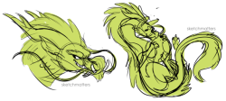 sketchmatters:Really quick noodle dragon sticker ideas. :3c