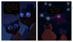 birbyarts: the visuals and dialogues in night in the woods are