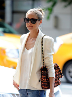 belighter:  Olivia Palermo, NYC Wearing: Jacket: Rebecca Minkoff;