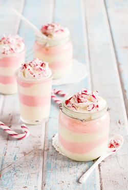 t-okimeki:  Candy Cane White Chocolate Mousse by (raspberri cupcakes)