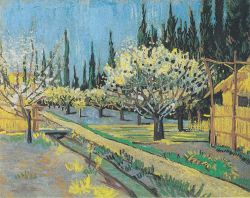 goodreadss:  Orchard in Blossom, Bordered by CypressesApril,