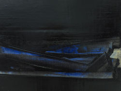 confusednetwork:  Pierre Soulages “Midnight Blue” Oil on