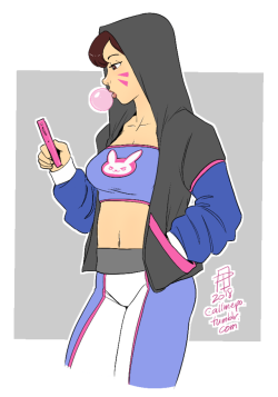 callmepo: Casual D.va -  quick digital sketch.  KO-FI / TWITTER