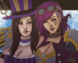 Caitlyn and Vi by Sonellion  WHY SO CUTE WHY?!!?!