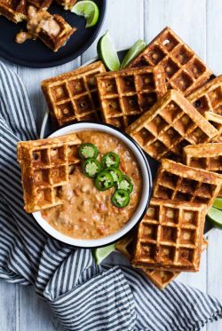food–archives:  cheddar jalapeno cornbread waffles with