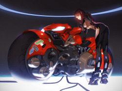 ssunkist:  Red motorcycle