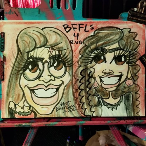 I had fun doing caricatures today at the Luv Buzz market at ONCE