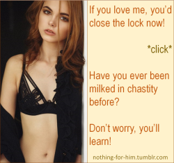 nothing-for-him:Challenge: Only edge in chastity until you learn