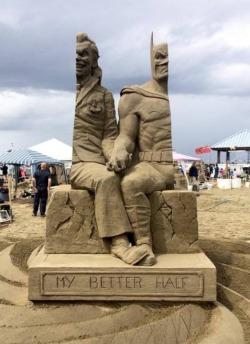 marvel1980s:  “My Better Half” - a sand sculpture by David