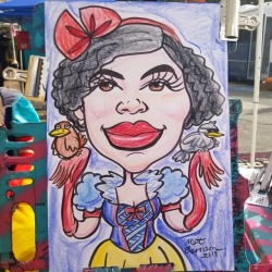 Drawing caricatures at the Tiny House Festival in Beverly, MA