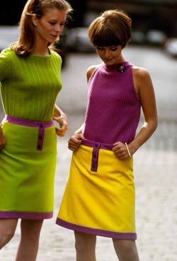 isabelcostasixties:  Two unidentified models, one in a green