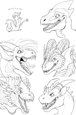 zoologicallydubious:    WIP inks for a batch of upcoming stickers