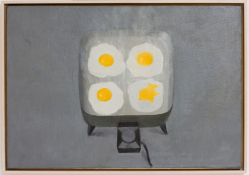 theories-of:Vija Celmins, Eggs, 1964, oil on canvas, 61.6 x 89.5