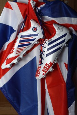 afootballreport:  Beckham’s boots for his last game Tomorrow,
