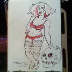 Drawing of Libby at Dr. Sketchy’s Boston. #mattbernson