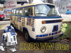 mymodernmet:  Custom Vehicle Wrap Turns Old VW Bus into Star