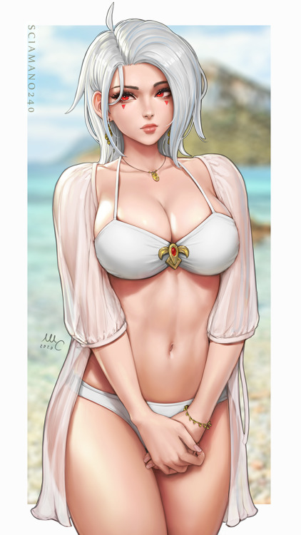 sciamano240:   Summer version of my OC Bianca.  