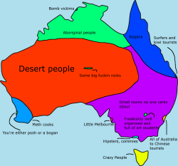 mapsontheweb:  Stereotype map of Australia.More stereotype maps