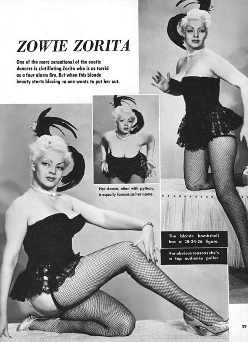  ZOWIE  ZORITA   The zensational and zintillating Zorita is featured in an old issue of ‘GALA’ magazine.. 