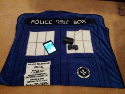 nerdygirllove:   Wife got me a TARDIS blanket and an Nvidia Tegra