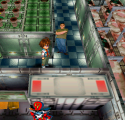 obscurevideogames:hallway confrontation - Segagaga (Sega - Dreamcast