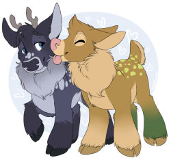 raptormutt: I think these deer are super cute together @notsafeforhoofs