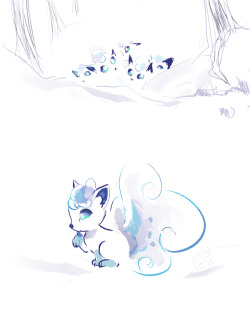 cristalgemsgalore:  I had to doodle the snow fox