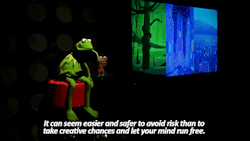 sandandglass:  The Creative Act of Listening to a Talking Frog   Kermit the Frog gives a talk on creativity and creative risk-taking 