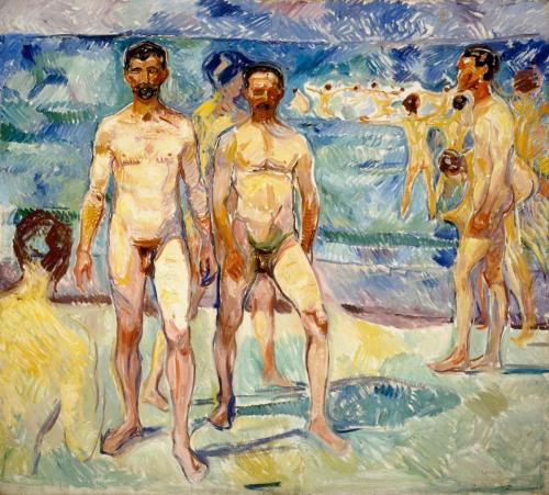 lefildelhorizon:Edvard Munch, Bathing Men, 1907-08.