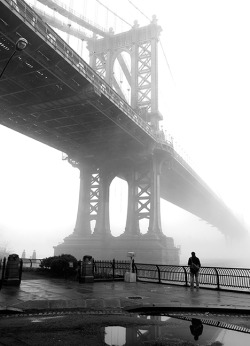 brooklyntheory:  The Manhattan Bridge Fog, DUMBO, Brooklyn 