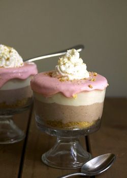 confectionerybliss:  Neapolitan No Bake Cheesecake • Grandbaby