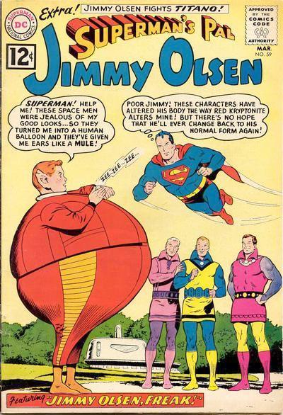 Jimmy Olsen He is my fave superhero character purely for the amount of TF shenanigans he seems to end up in! Just a few comic covers I had saved on my hardrive