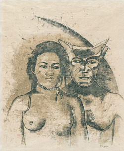 artimportant:  Paul Gauguin - Tahitian Woman with Evil Spirit