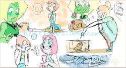 christlovez:  Have some happy Pearls and smol Peridots that I