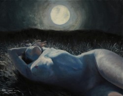 nycity-lover: leo-plaw:   “Moonbathing”, Leo Plaw, 30 x 24cm,