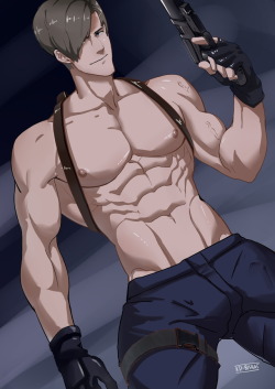 evraedayporn:  kd-baras:Side project, Leon Kennedy pin up (wip)