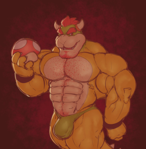 ripped-saurian:big beefy bara bowzquick remake doodle!