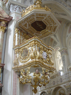 Holy opulence (rococo architecture in Polling Monastery, Bavaria,