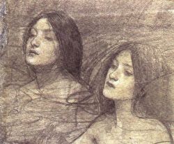 wasbella102:  Two Nymphs - study for Hylas and the Nymphs (circa