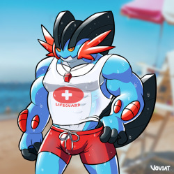 voviat:  A Swampert lifeguard that’s very good with his mouth.
