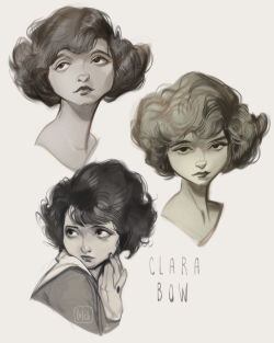 loish:studies of clara bow, an actress from the 20′s. love